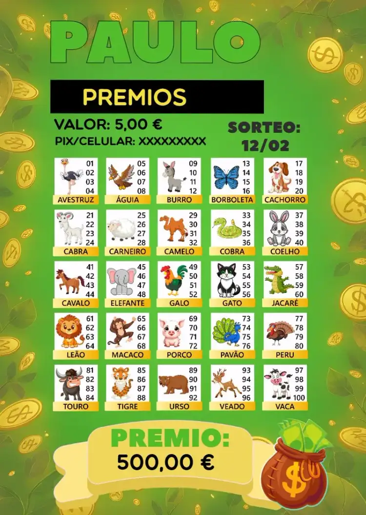 Invitación Rifa De Bicho Premiações Premiacoes – tema Cartones colorido, animales, divertido, juguetón, juvenil, festivo
