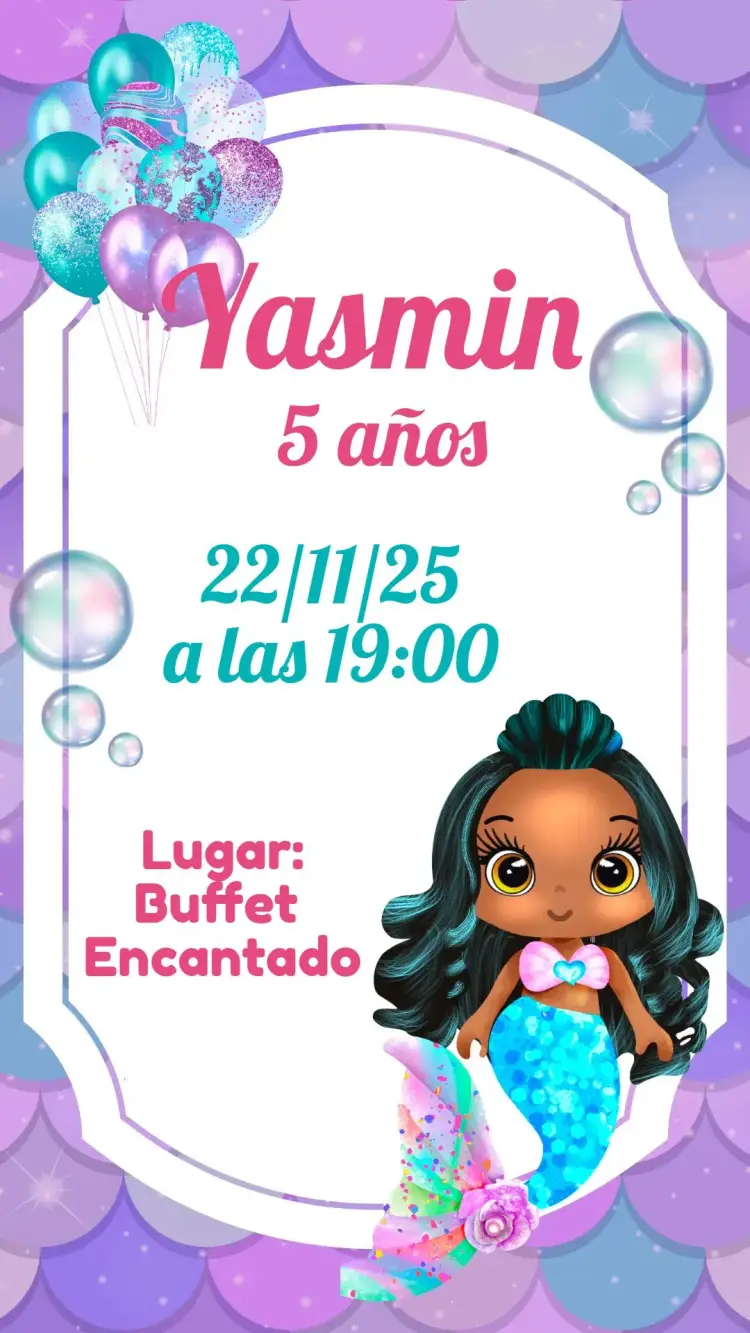 Invitación Sirena Morena