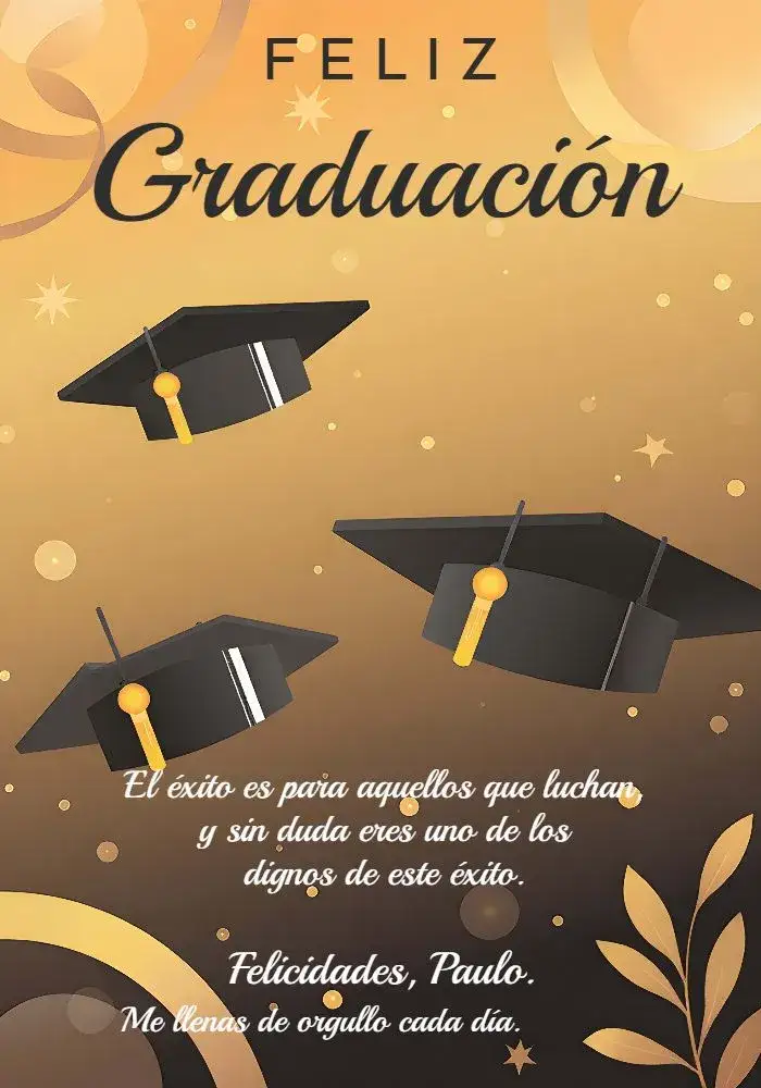 Invitación Marco de Graduación Frame – tema Graduación elegante, moderno, dorado, negro y blanco, clásico
