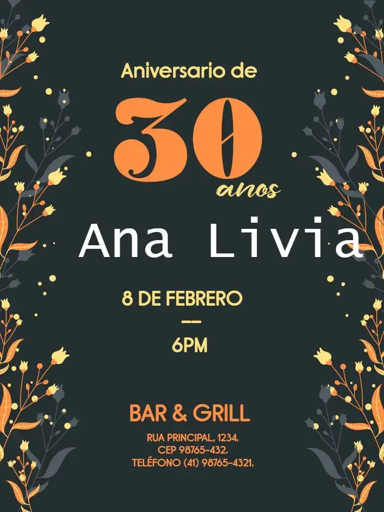 Invitación Fiesta Femenina Oscura