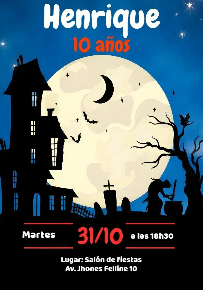 Invitación Halloween Das – tema Fechas Conmemorativas oscuro, vibrante, temático, místico, divertido