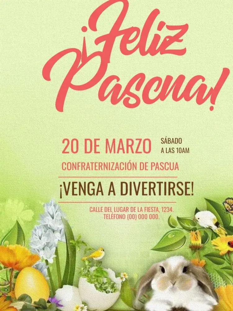 Invitación Cómo Hacer Pascua y Editar Personalizado – tema Cumpleaños Infantil colorido, divertido, lúdico, festivo, infantil