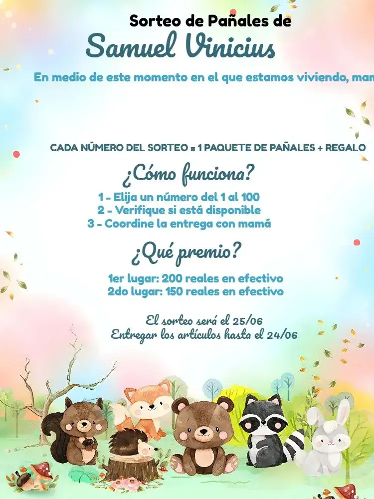Invitación Té de Rifa Safari Encantador – tema Té Rifa safari, aventura, naturaleza, colores azul y marrón, diseño lúdico, estilo divertido