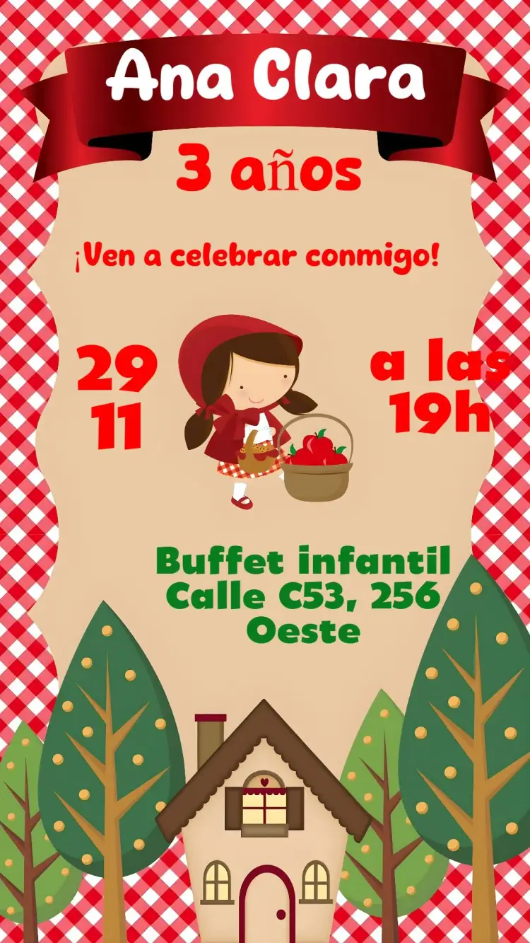Invitación Caperucita Roja