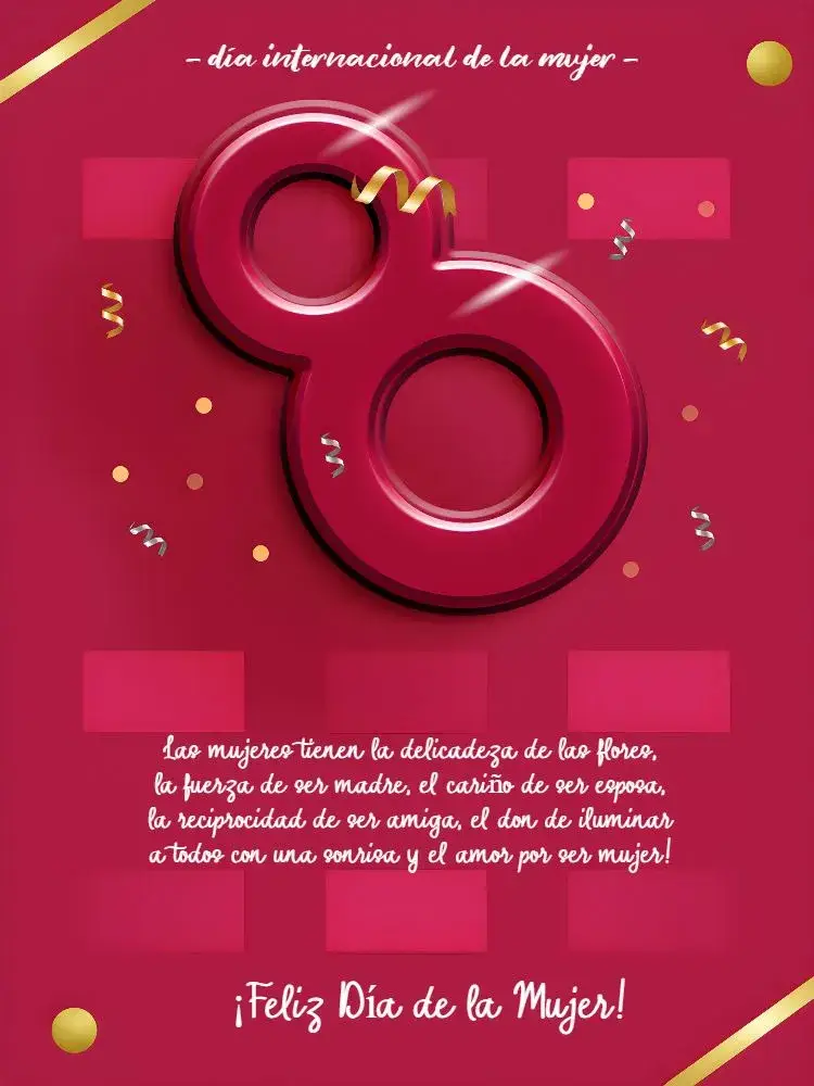 Invitación Publicación Día Internacional De La Mujer Marzo editable y personalizable