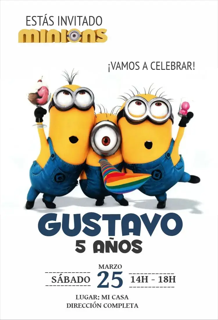 Invitación Minions 1