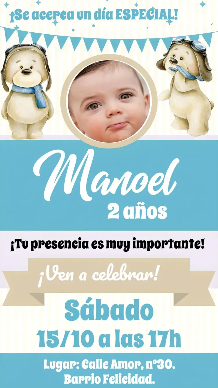 Invitación El Tiempo Vuela Marrón