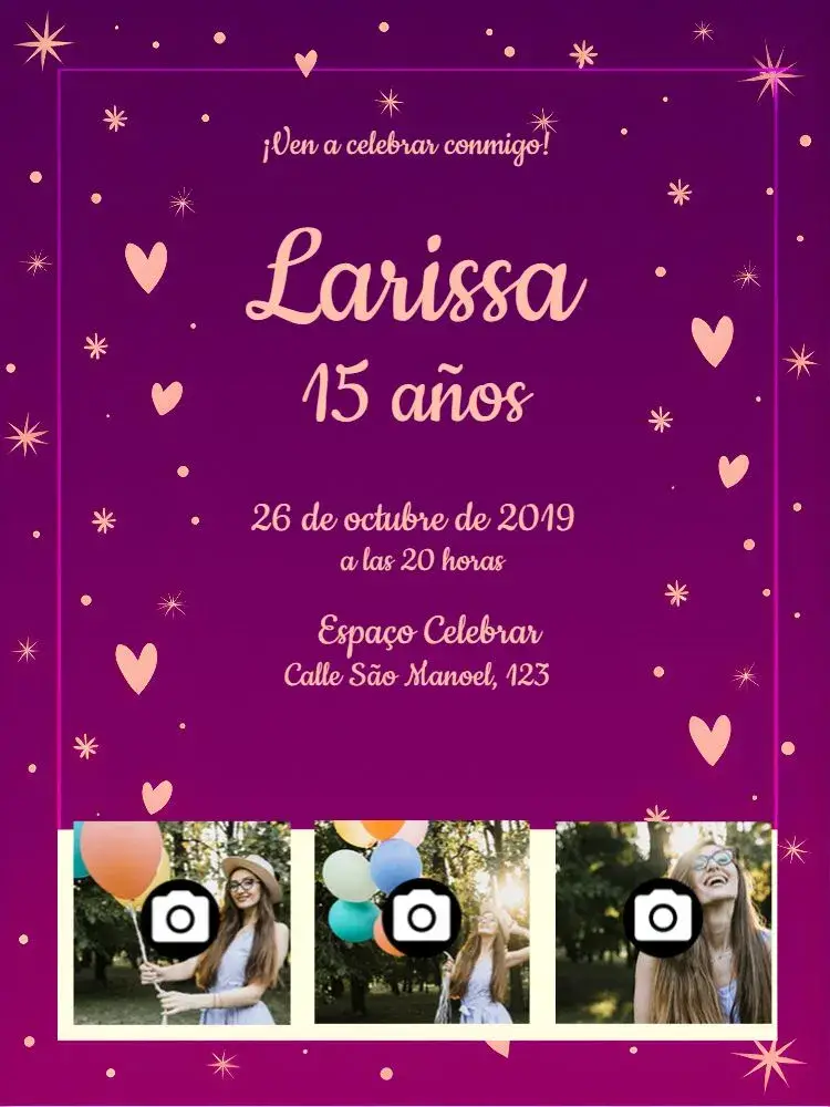 Invitación 15 Años Con Foto de Lujo