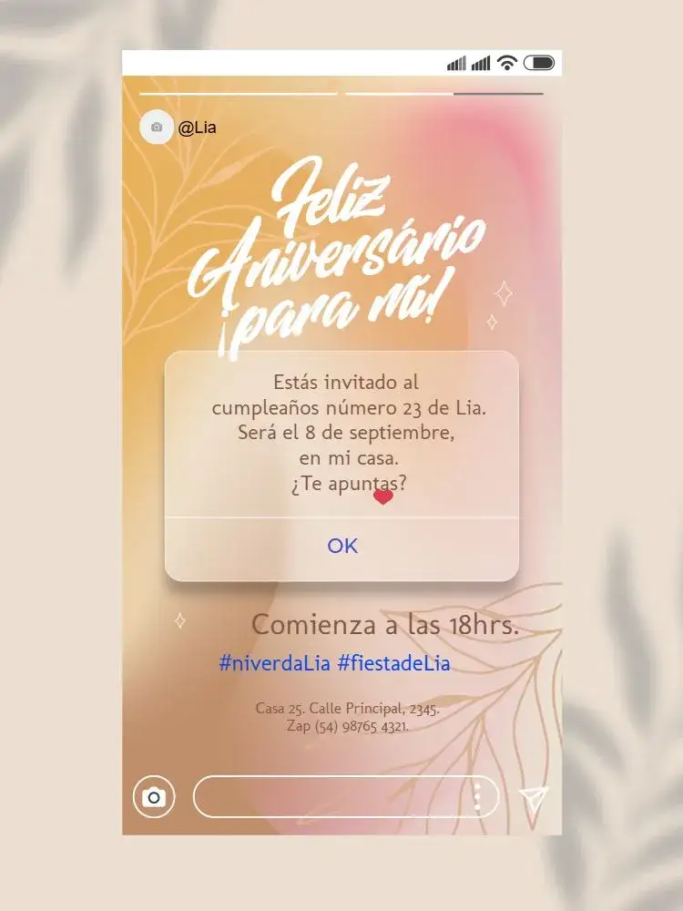 Invitación Fiesta De Stories Floral – tema Cumpleaños Infantil floral, pastel, delicado, feminino, moderno