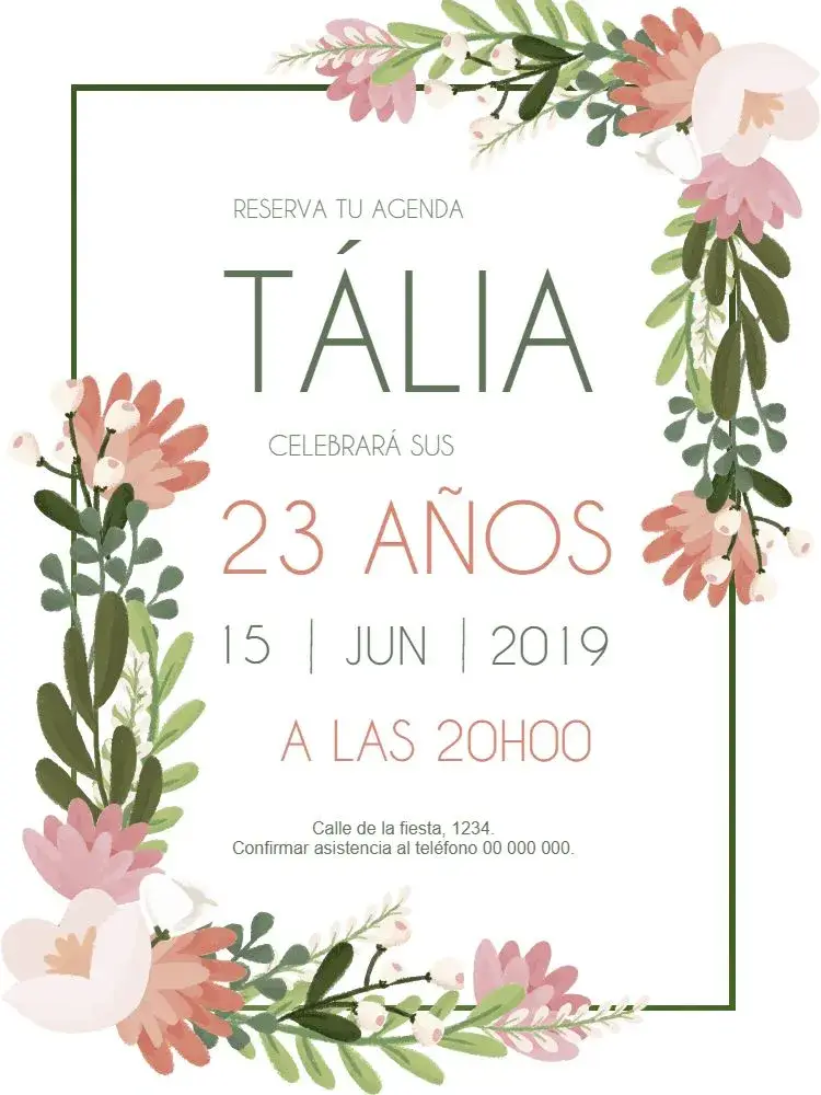 Invitación Flores Whatsapp