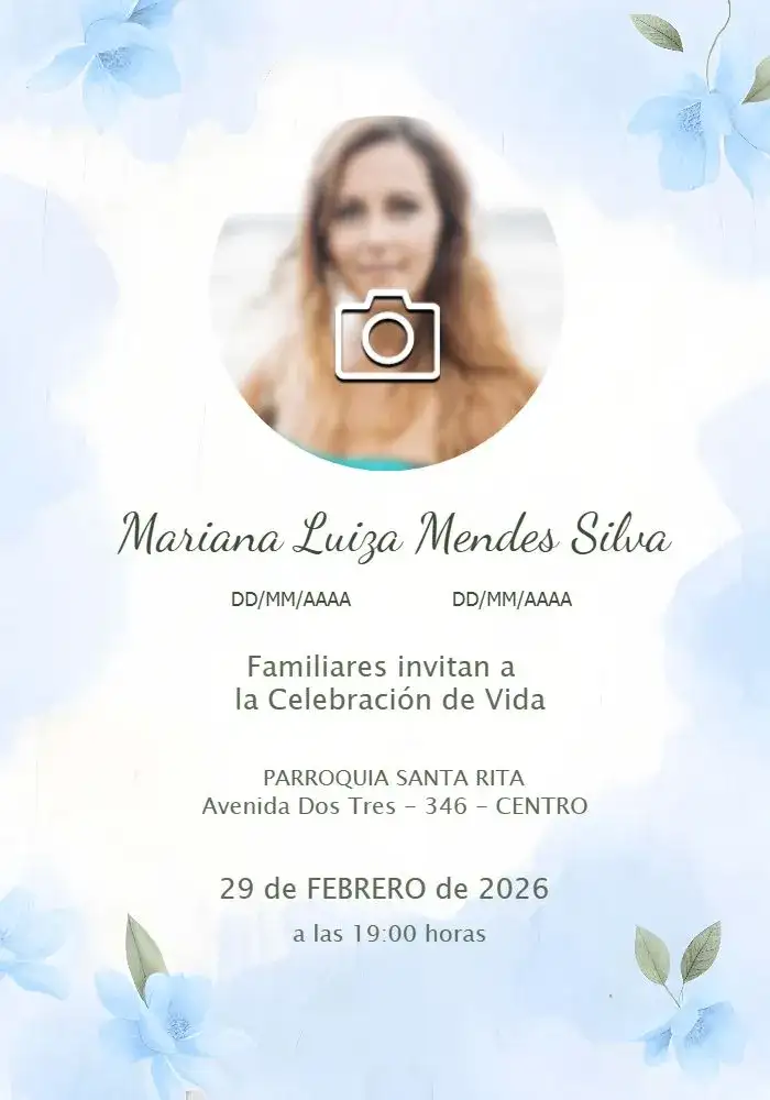 Misa De Fallecimiento Con Foto Blanco