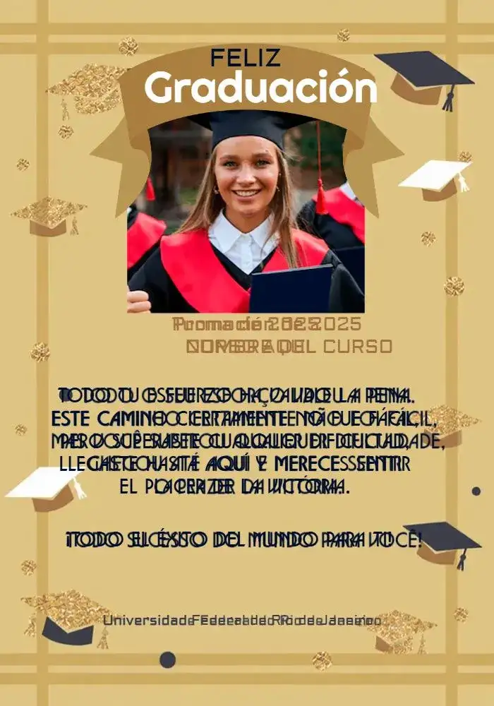 Tarjeta de Graduación con Foto de Diploma
