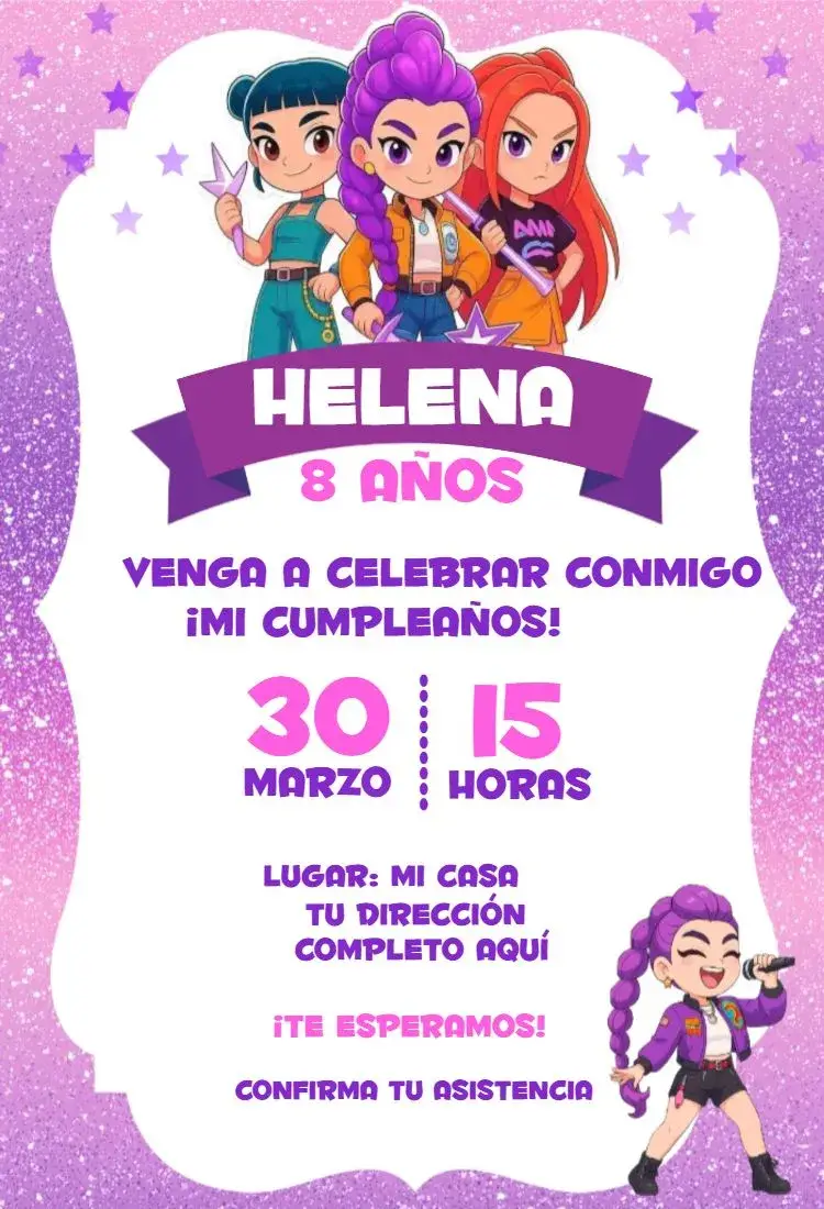 Invitación Guerrera del Kpop 13