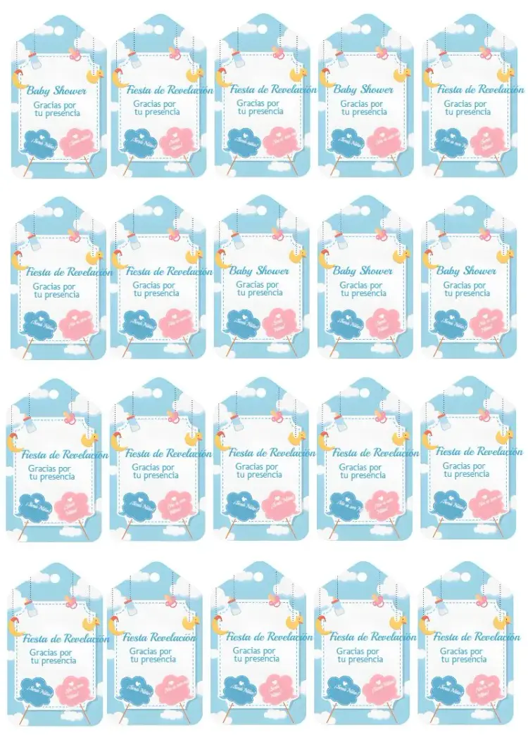 Invitación Etiqueta Para Baby Shower Luna
