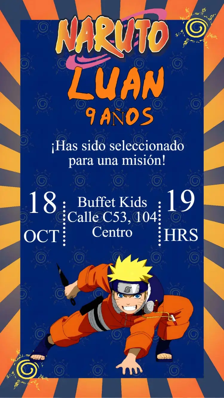 Invitación Naruto