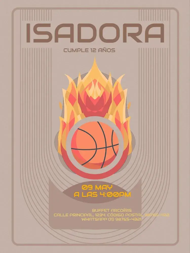 Invitación Baloncesto de Bola Moderno