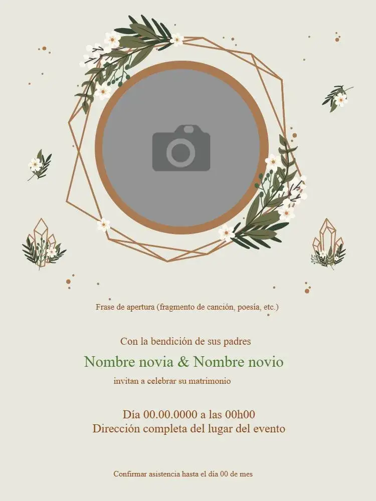 Invitación Boda Fiesta – tema Boda flores, moderno, hipster, naturaleza, colorido, elegante