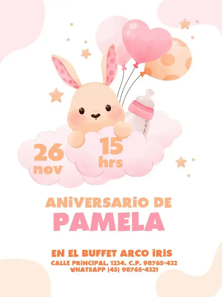 Infantil Femenino Conejita Globo Lúdico