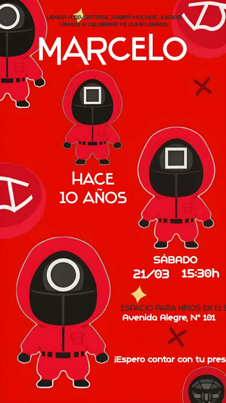 Invitación Round 6 Squid Game Neflix