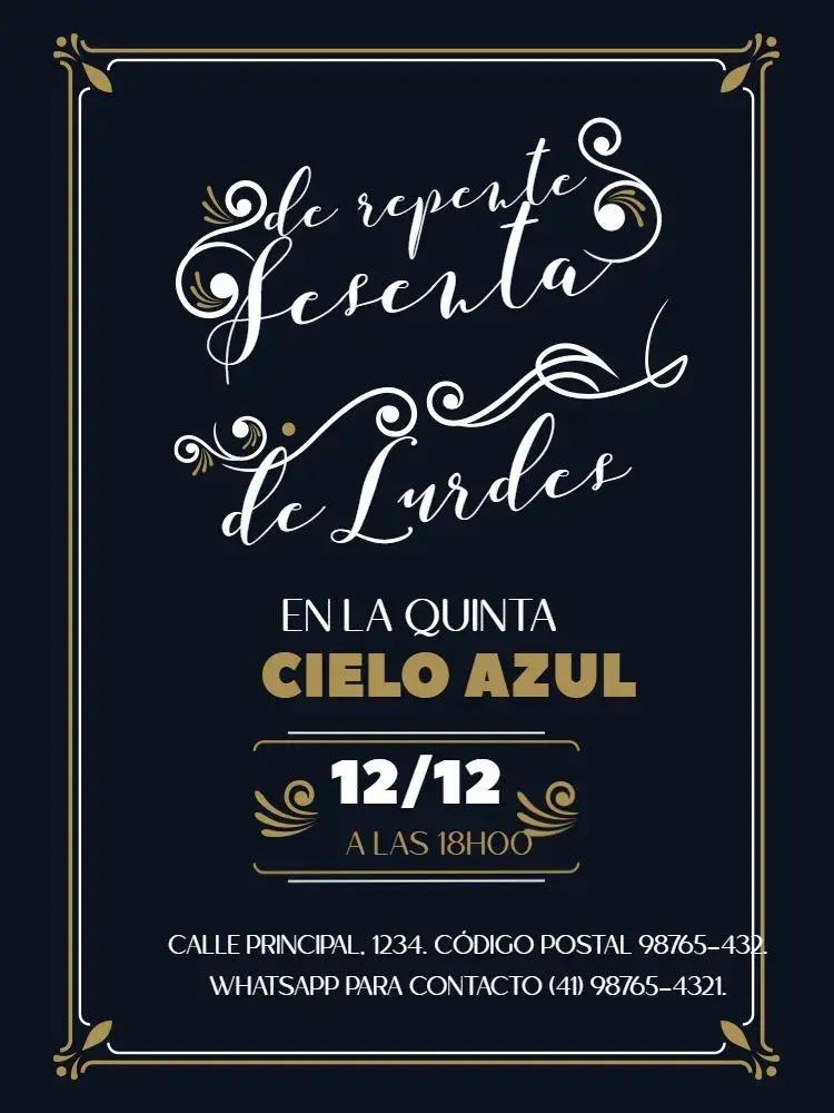 Invitación Repente 60 Delicado Celebración