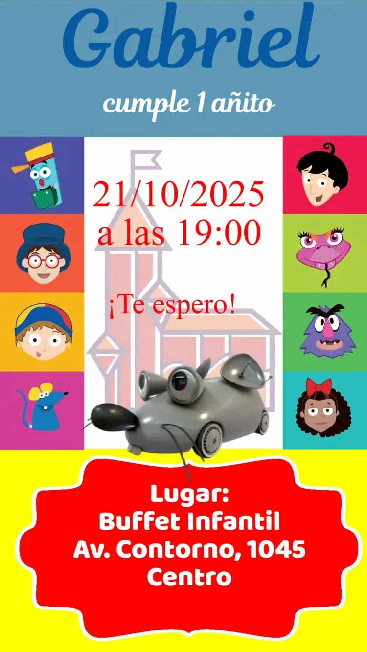 Invitación Castillo Ra Tim Bum