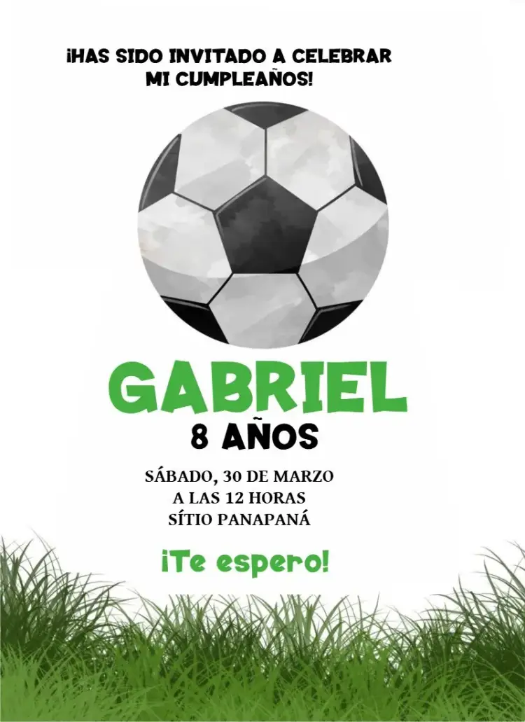 Invitación Fútbol Para Editar