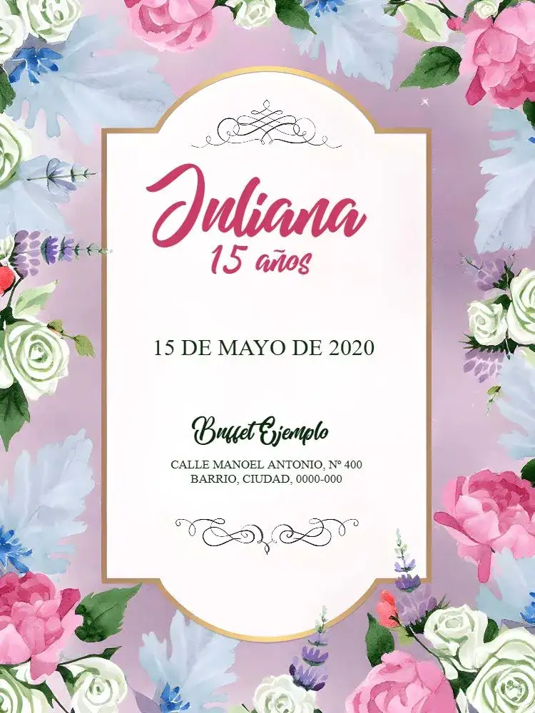 Invitación Boda Floral Matrimonio – tema Boda floral, vintage, colorido, romántico, elegante, boho