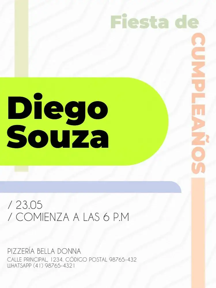 Invitación Hombre Adulto Fiesta Geométrica – tema Cumpleaños Infantil geométrico, moderno, colorido, claro, vibrante