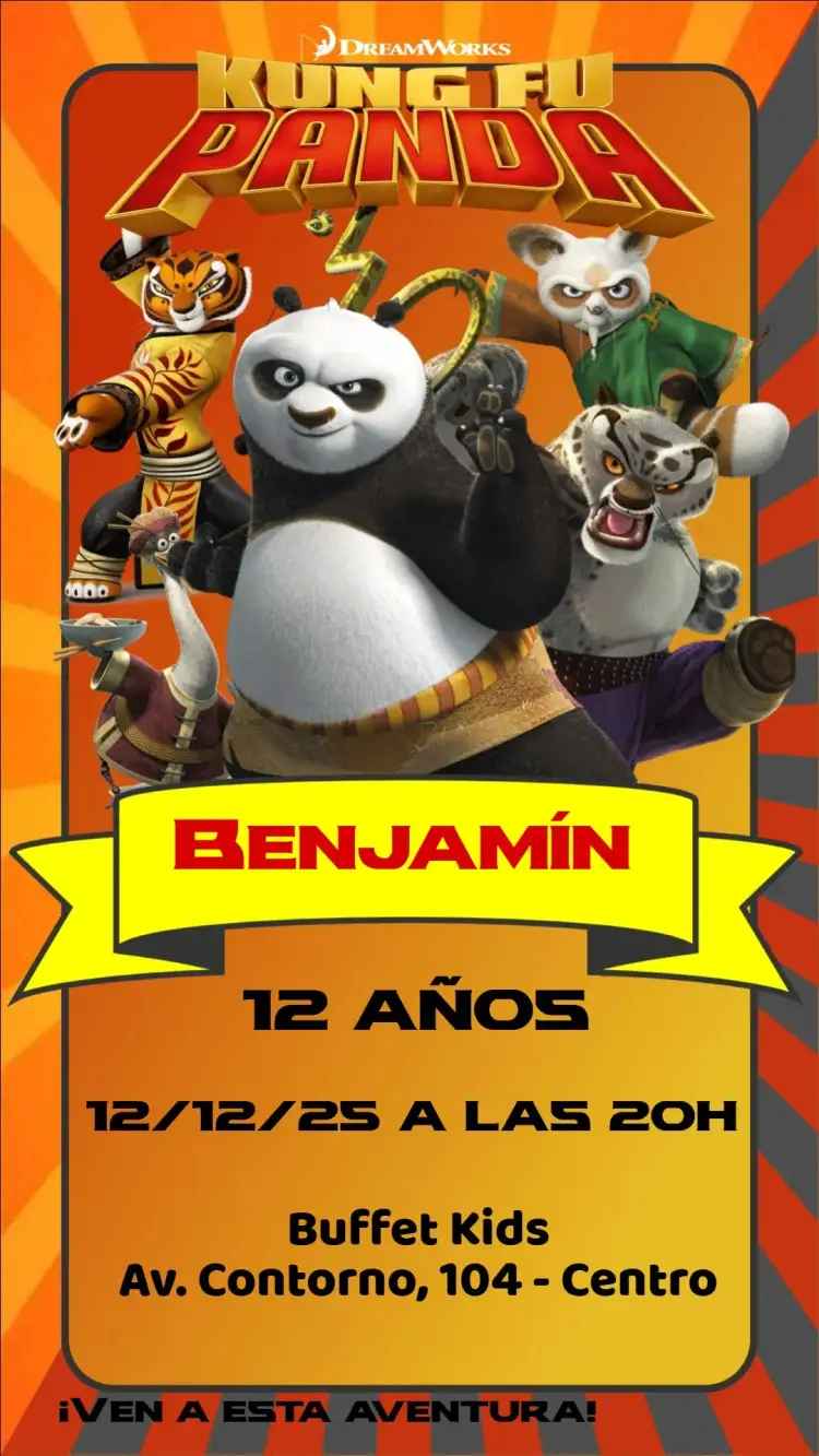 Invitación Kung Fu Panda