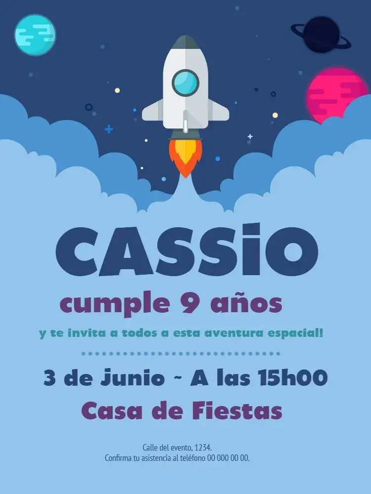 Invitación Niño Cohete