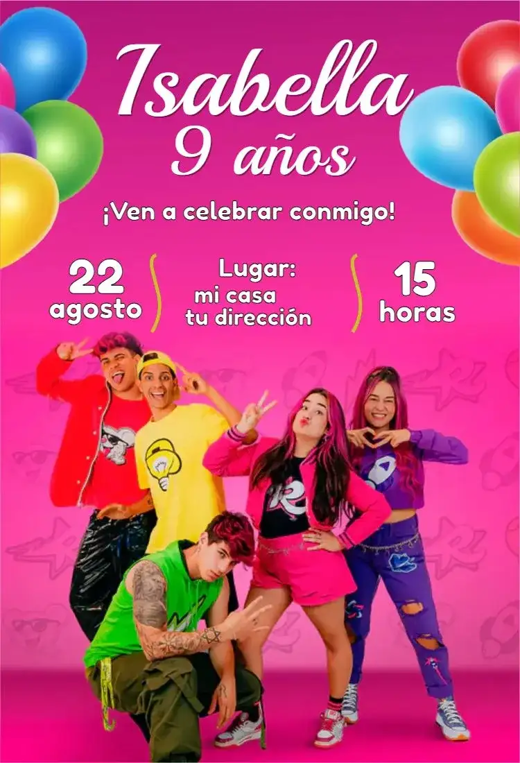 Invitación Emily Vick los Rosas 2