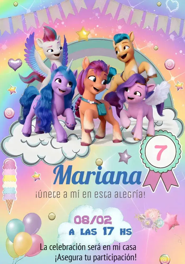 Invitación Fiesta My Little Pony