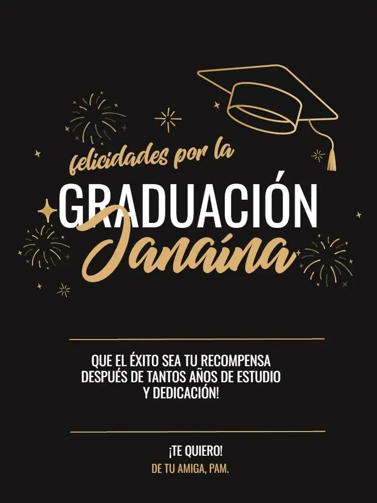 Invitación Tarjeta De Celebración de Graduación Oscura Fuegos Artificiales – tema Tarjeta oscuro, moderno, dorado, festivo, elegante
