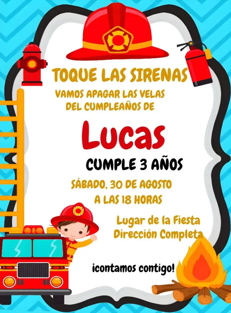 Invitación Camión de Bomberos