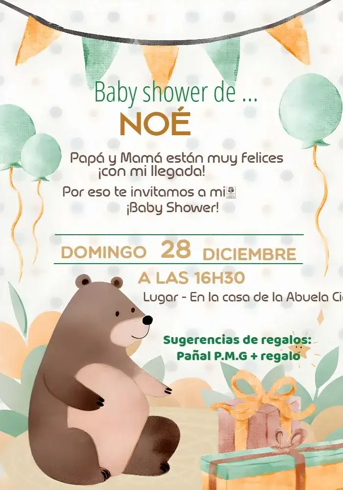 Baby Shower Teddy Bear Diapers