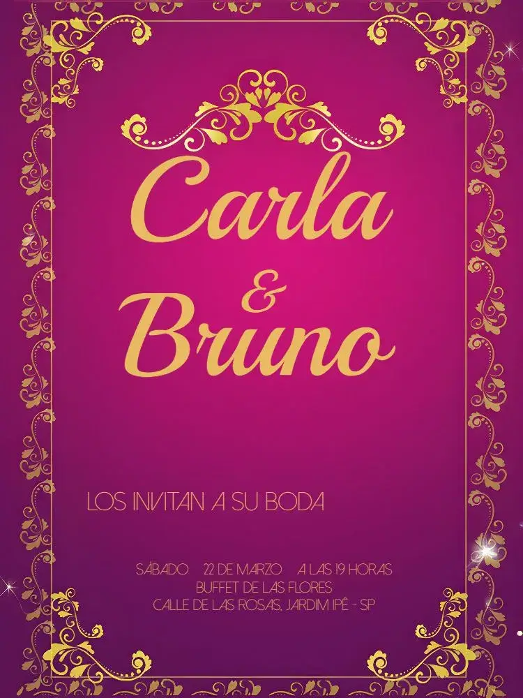Invitación Boda Arabescos Dorados
