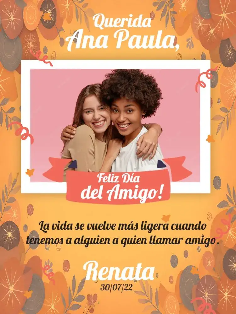 Invitación Tarjeta Día Del Amigo Con Foto Estrella