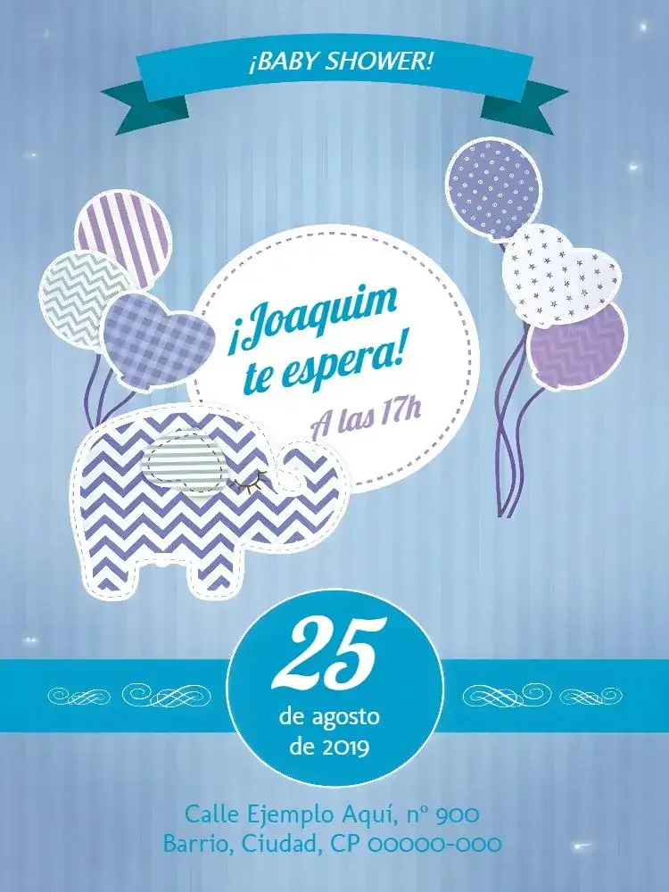 Baby Shower Elefantito Azul Pañales