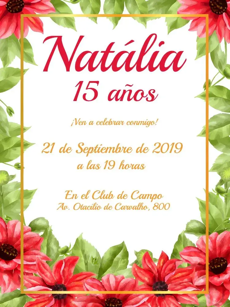 Invitación De 15 Años Clásico En Campo de Lujo
