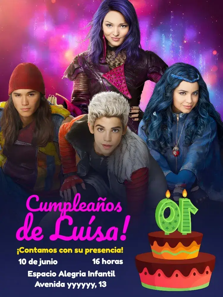 Invitación Pastel de Descendientes