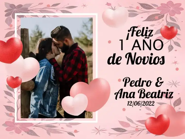 Tarjeta de San Valentín con Foto Rosa