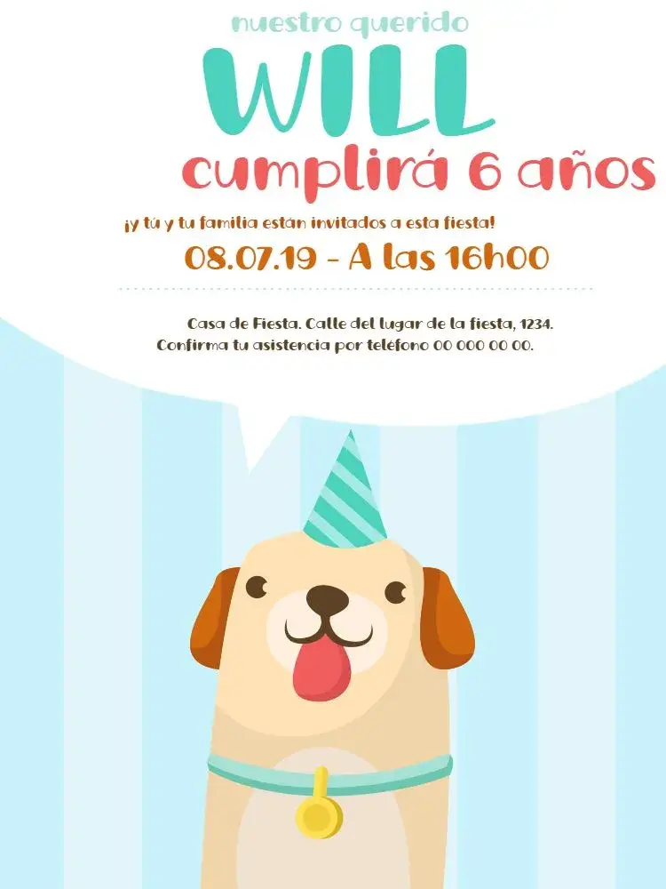 Invitación Perrito Infantil