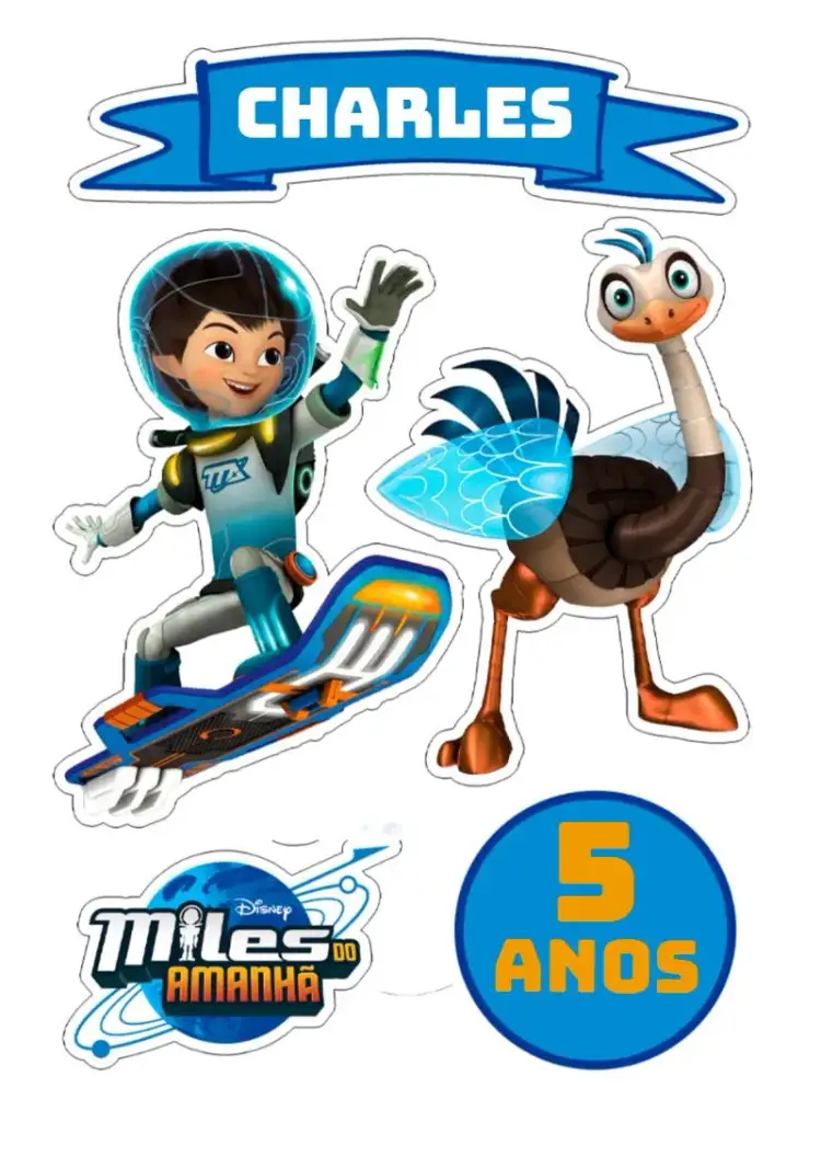 Invitación Topo De Pastel de Miles del Mañana Colorido – tema Cumpleaños Infantil colorido, espacial, divertido, animado, moderno