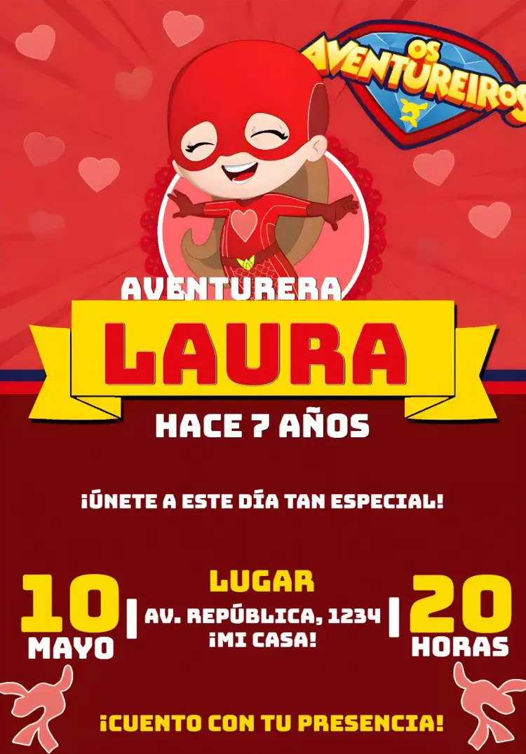 Invitación Gi Aventurera Luccas