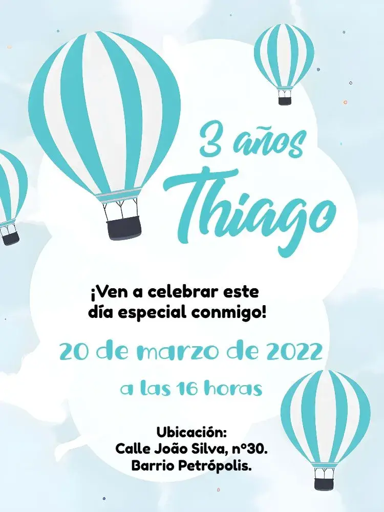 Invitación Globo Nube
