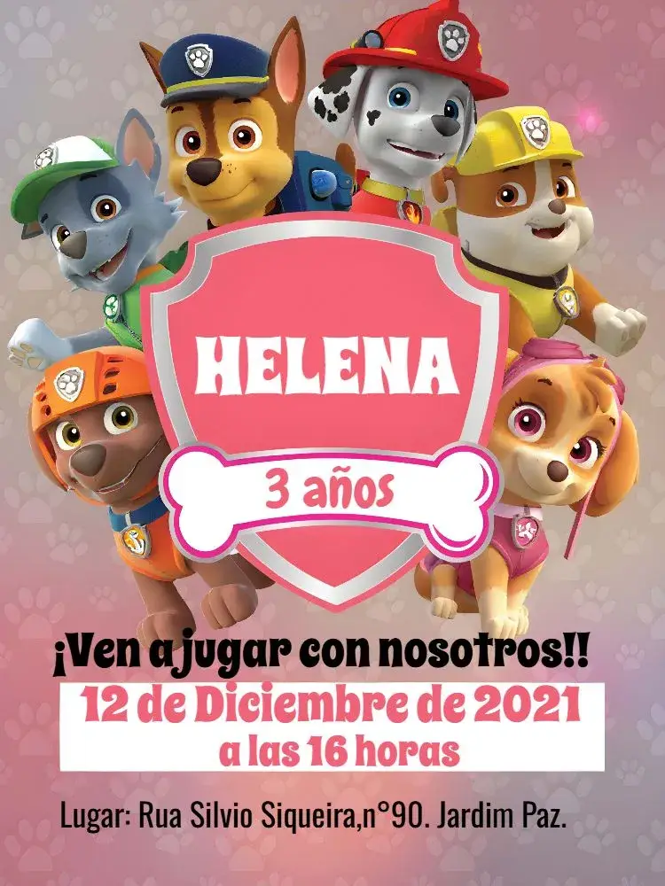 Invitación Patrulla Canina Zuma
