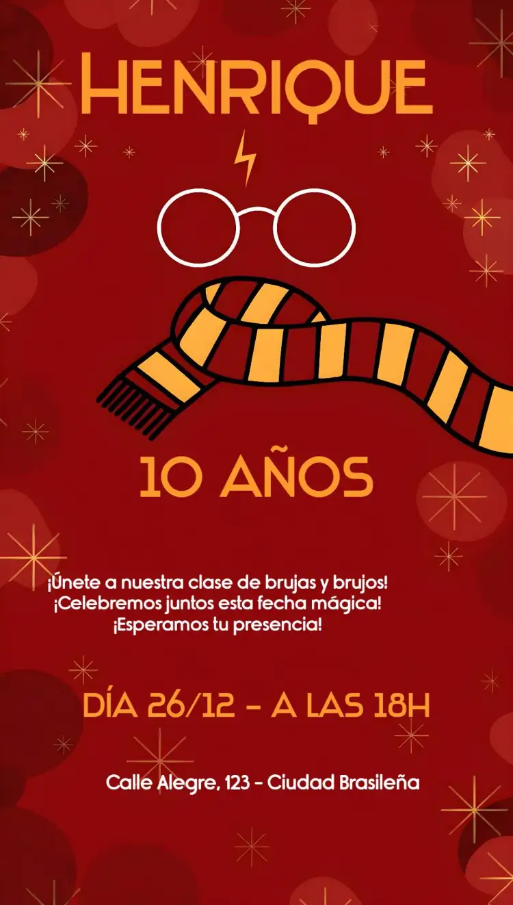 Invitación Harry Potter Magia – tema Cumpleaños Infantil mágico, brujo, fantasía, vintage, colorido, juvenil