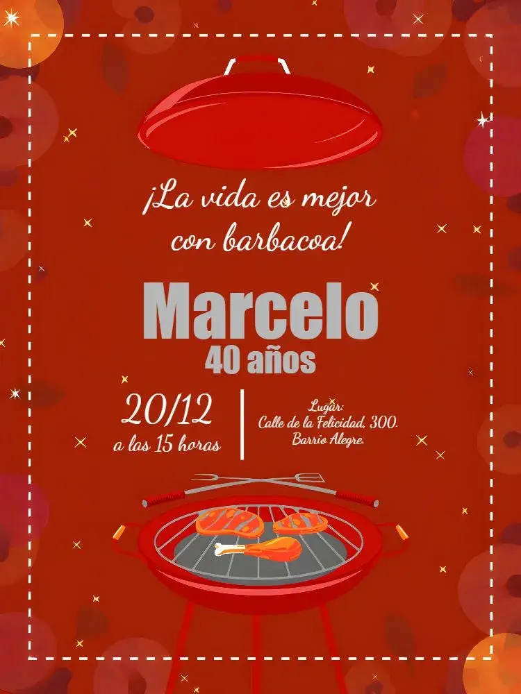 Invitación Barbacoa para Adultos