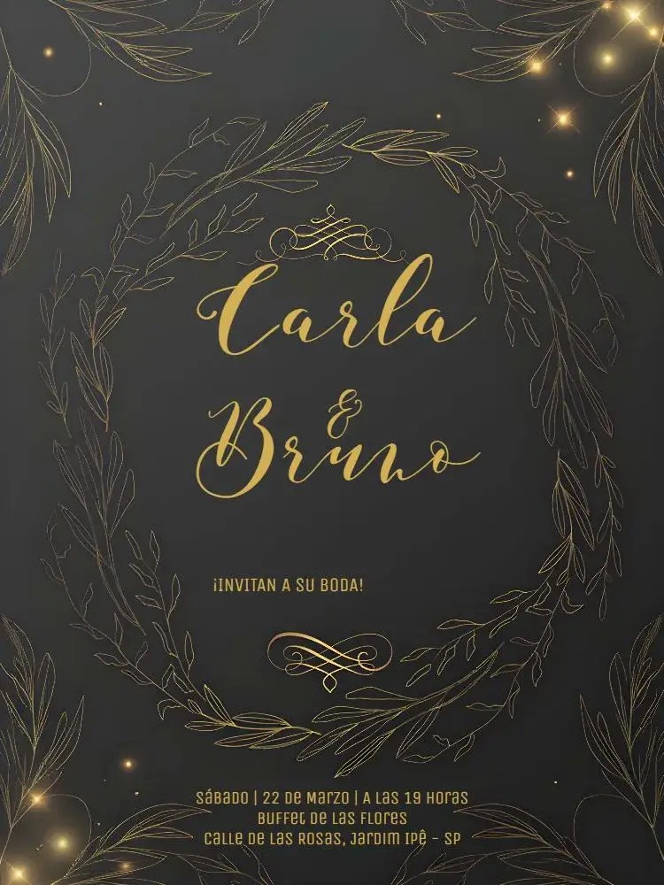 Invitación Boda Ramos Dorados