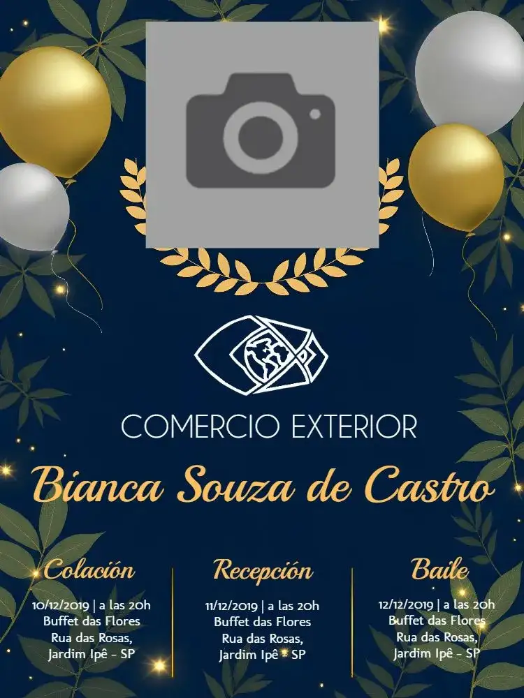 Graduación Comercio Exterior Con Foto Globos